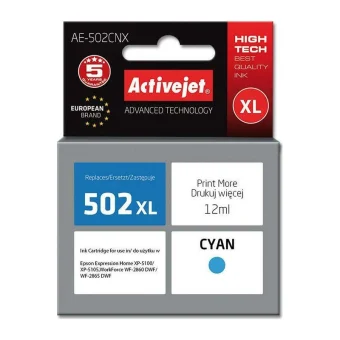 Active Jet Συμβατό Μελάνι Εκτυπωτή InkJet Epson 502XL W24010 12ml Κυανό 1τμχ