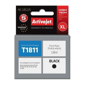 Active Jet Συμβατό Μελάνι Εκτυπωτή InkJet Epson T1811 18ml Μαύρο 1τμχ