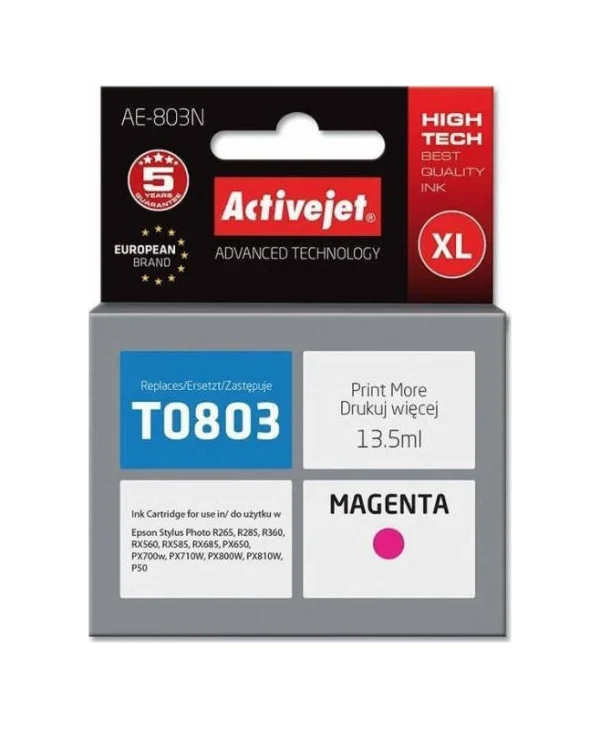 Active Jet Συμβατό Μελάνι Εκτυπωτή InkJet Epson T0803 13.5ml Ματζέντα 1τμχ