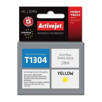 Active Jet Συμβατό Μελάνι Εκτυπωτή InkJet Epson T1304 18ml Κίτρινο 1τμχ
