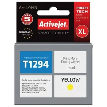 Active Jet Συμβατό Μελάνι Εκτυπωτή InkJet Epson T1294 15ml Κίτρινο 1τμχ