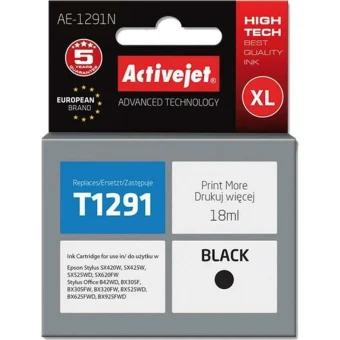 Active Jet Συμβατό Μελάνι Εκτυπωτή InkJet Epson T1291 18ml Μαύρο 1τμχ