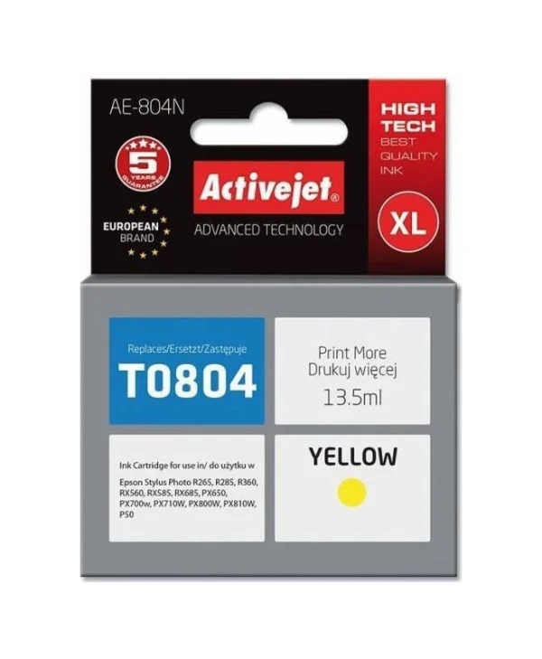 Active Jet Συμβατό Μελάνι Εκτυπωτή InkJet Epson T0804 13.5ml Κίτρινο 1τμχ