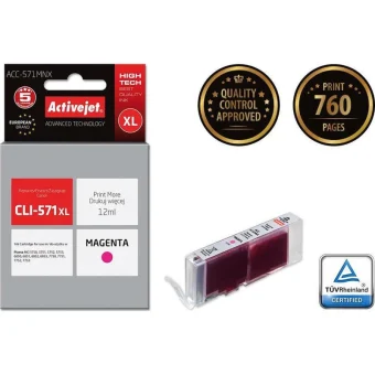 Active Jet Συμβατό Μελάνι Εκτυπωτή InkJet Canon CLI-571XL 12ml Ματζέντα