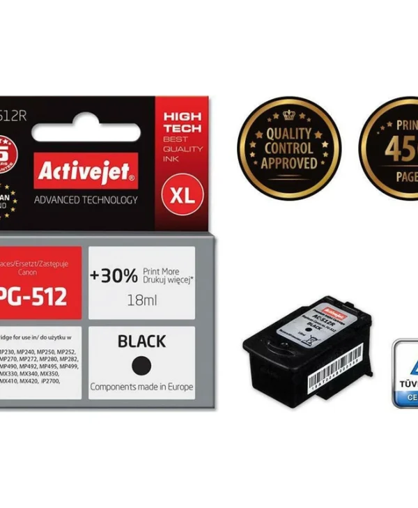 Active Jet Συμβατό Μελάνι Εκτυπωτή InkJet Canon CL-512 18ml Μαύρο 1τμχ