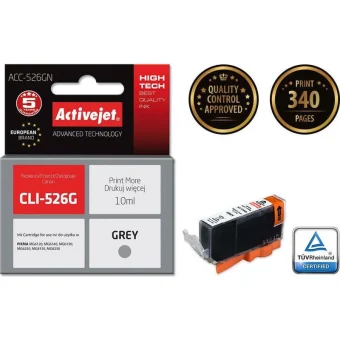 Active Jet Συμβατό Μελάνι Εκτυπωτή InkJet Canon CLI-526G 10ml Γκρι 1τμχ