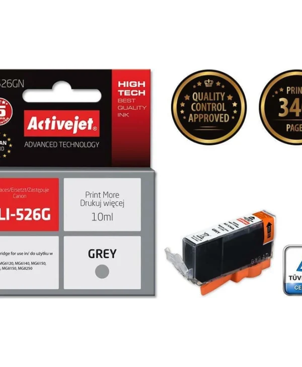 Active Jet Συμβατό Μελάνι Εκτυπωτή InkJet Canon CLI-526G 10ml Γκρι 1τμχ