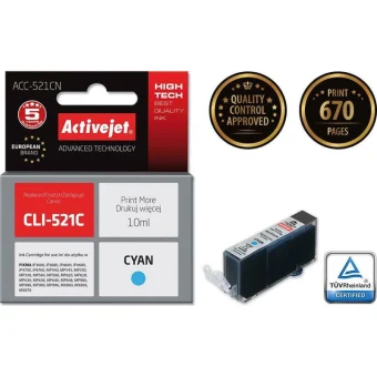 Active Jet Συμβατό Μελάνι Εκτυπωτή InkJet Canon CLI-521C 10ml Κυανό 1τμχ
