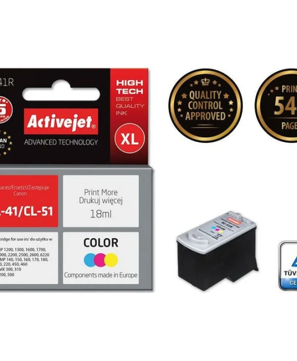 Active Jet Συμβατό Μελάνι Εκτυπωτή InkJet Canon CL-41/CL-51 18ml Πολλαπλό (Color) 1τμχ