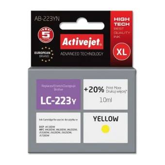 Active Jet Συμβατό Μελάνι Εκτυπωτή InkJet Brother LC-223Y 10ml Κίτρινο