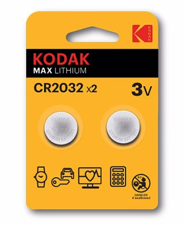 Kodak Max Lithium Μπαταρίες Ρολογιών CR2032 3V 2τμχ