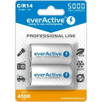 everActive Profesional Line Επαναφορτιζόμενες Μπαταρίες C Ni-MH 5000mAh 1.2V 2τμχ