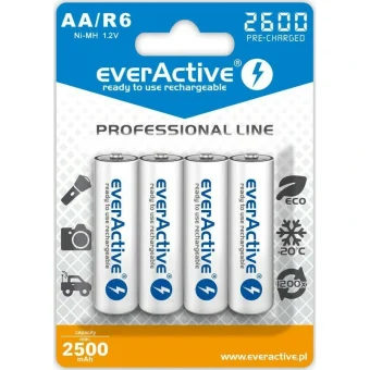 everActive Professional Line Επαναφορτιζόμενες Μπαταρίες AA Ni-MH 2600mAh 1.2V 4τμχ