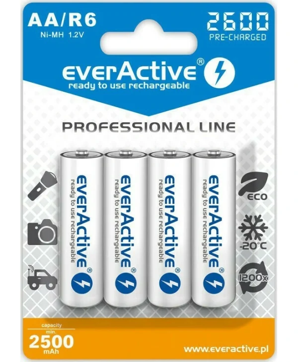 everActive Professional Line Επαναφορτιζόμενες Μπαταρίες AA Ni-MH 2600mAh 1.2V 4τμχ