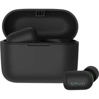 Savio TWS-09 In-ear Bluetooth Handsfree Ακουστικά με Θήκη Φόρτισης Μαύρα TWS-09