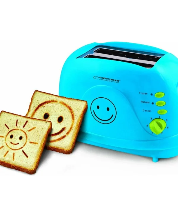 Esperanza Smiley Φρυγανιέρα 2 Θέσεων 750W Μπλε