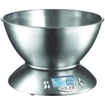 Adler AD-3134 Ψηφιακή Ζυγαριά Κουζίνας με Κάδο 1gr/5kg Inox
