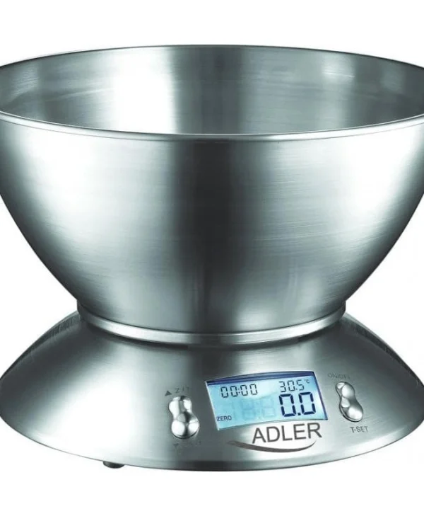 Adler AD-3134 Ψηφιακή Ζυγαριά Κουζίνας με Κάδο 1gr/5kg Inox