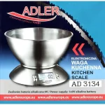 Adler AD-3134 Ψηφιακή Ζυγαριά Κουζίνας με Κάδο 1gr/5kg Inox - Image 5