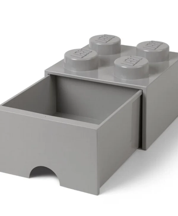 LEGO Παιδικό Κουτί Αποθήκευσης από Πλαστικό 4 Knobs Γκρι 25x25x18cm