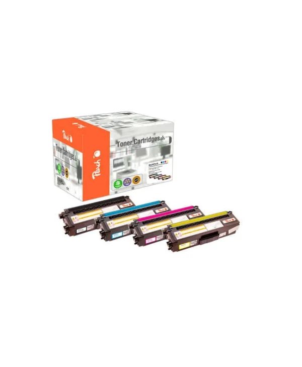 Peach Συμβατό Μελάνι Εκτυπωτή InkJet 6500 Σελίδων Μαύρο 4τμχ
