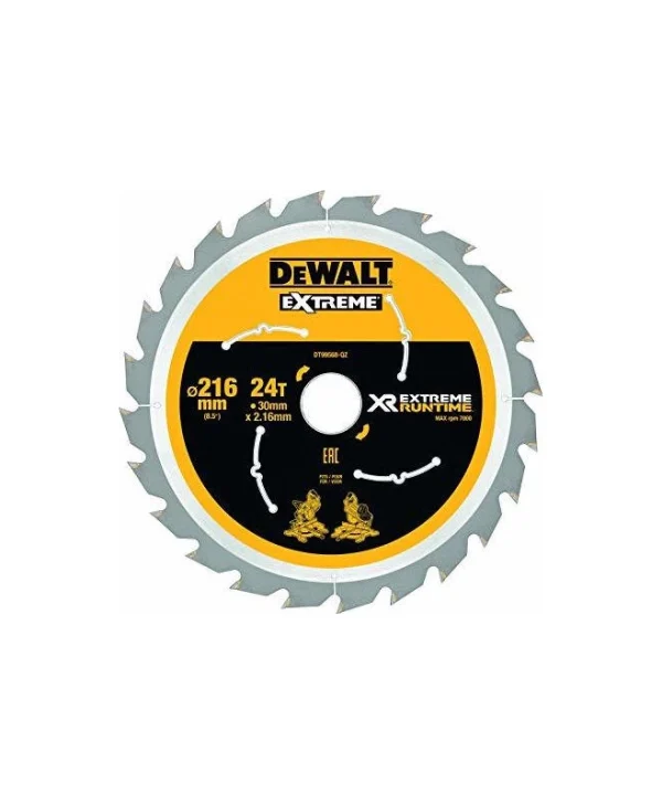 Dewalt Δίσκος Κοπής Ξύλου με 24 Δόντια 216mm