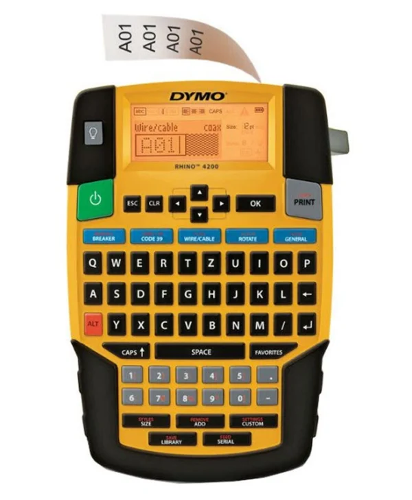 Dymo Rhino 4200 Ηλεκτρονικός Ετικετογράφος Χειρός σε Κίτρινο Χρώμα