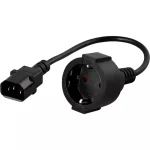 Powerwalker Bluewalker IEC C14 - Schuko Cable 0.2m Μαύρο 91015003 91015003
