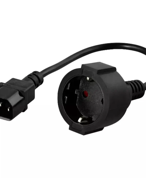 Powerwalker Bluewalker IEC C14 - Schuko Cable 0.2m Μαύρο 91015003 91015003