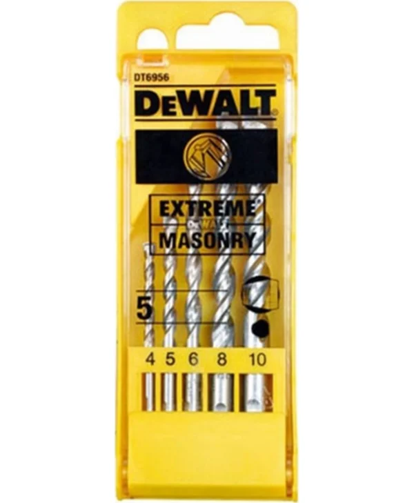 Dewalt Auger Σετ 5 Διαμαντοτρύπανα με Κυλινδρικό Στέλεχος για Δομικά Υλικά