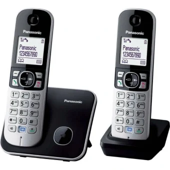 Panasonic KX-TG6812GB Ασύρματο Τηλέφωνο Duo Μαύρο KX-TG6812GB