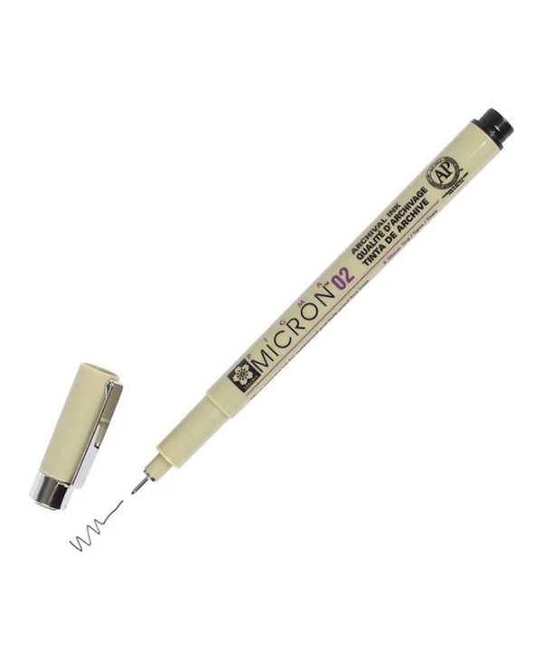 Sakura Pigma Micron 02 Μαρκαδόρος Σχεδίου Μαύρος 0.3mm