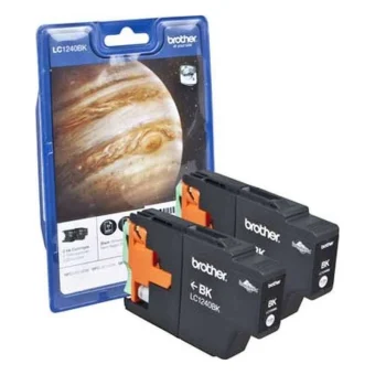 Brother LC1240 Γνήσιο Πακέτο 2 Μελανιών Εκτυπωτή InkJet Μαύρο (LC-1240BKBP2)