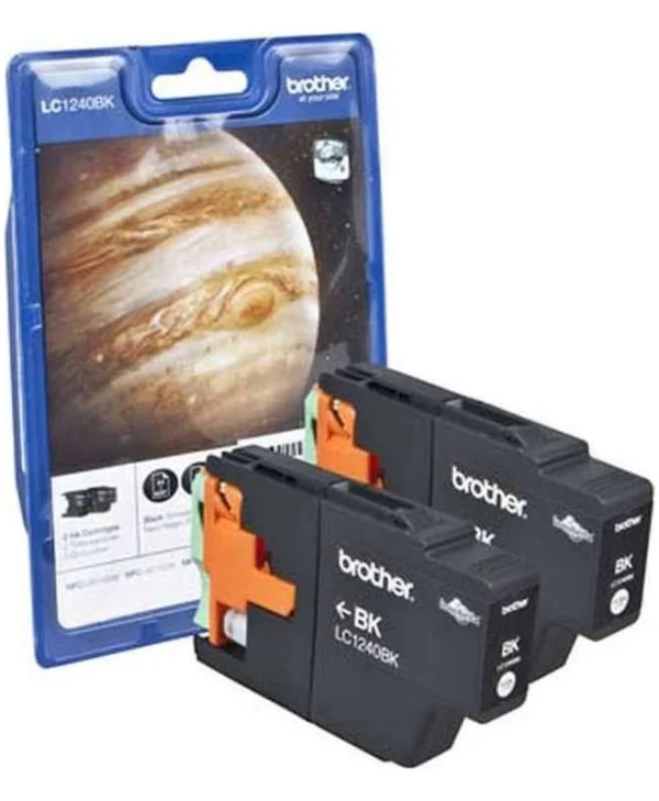 Brother LC1240 Γνήσιο Πακέτο 2 Μελανιών Εκτυπωτή InkJet Μαύρο (LC-1240BKBP2)