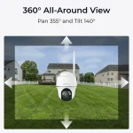 Reolink Argus B440 4K 8MP Wireless Pan & Tilt Standalone Solar/Battery Camera with Spotlights, Camera Only, WHite - Image 4