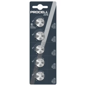 Duracell Procell CR2016 Lithium Batteries 5τμχ 5000394149960