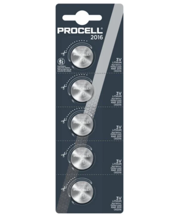 Duracell Procell CR2016 Lithium Batteries 5τμχ 5000394149960