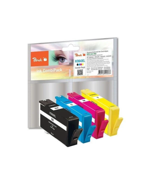 Peach Πακέτο Συμβατών Μελανιών Εκτυπωτή InkJet HP 364XL Πολλαπλό (Color) / Μαύρο