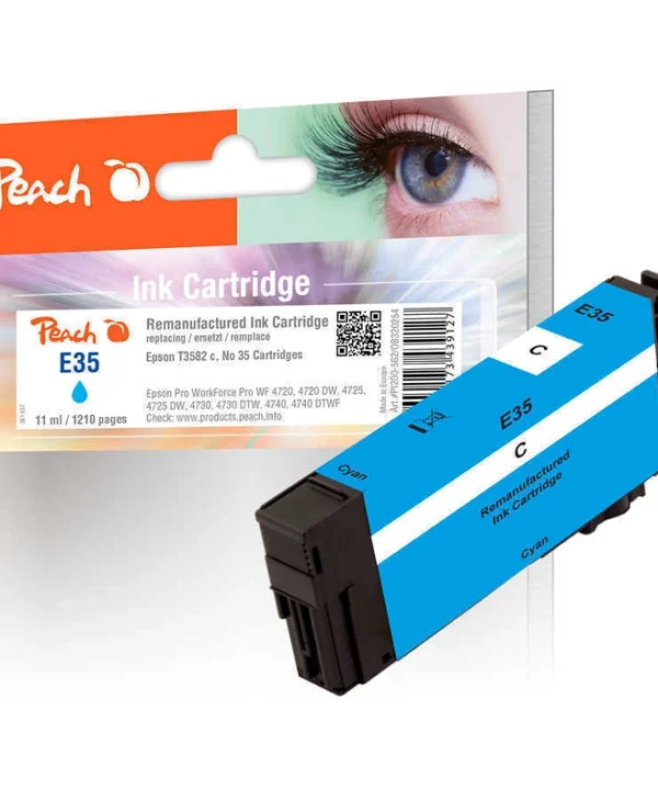 Peach Συμβατό Μελάνι Εκτυπωτή InkJet Epson Κυανό 1τμχ