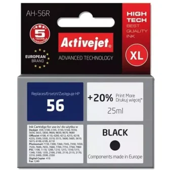 Active Jet Συμβατό Μελάνι Εκτυπωτή InkJet HP 56 C6656A 25ml Μαύρο 1τμχ
