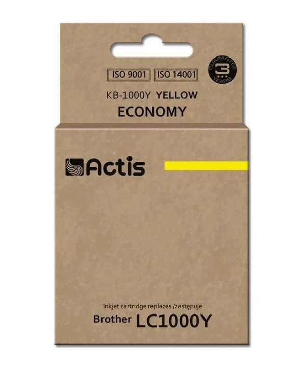 Actis Συμβατό Μελάνι Εκτυπωτή InkJet Brother LC1000Y 36ml Κίτρινο 1τμχ