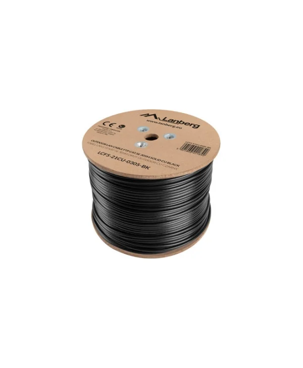 Lanberg F/FTP Cat.5e Καλώδιο Δικτύου Ethernet χωρίς ακροδέκτες 305m Μαύρο 1τμχ