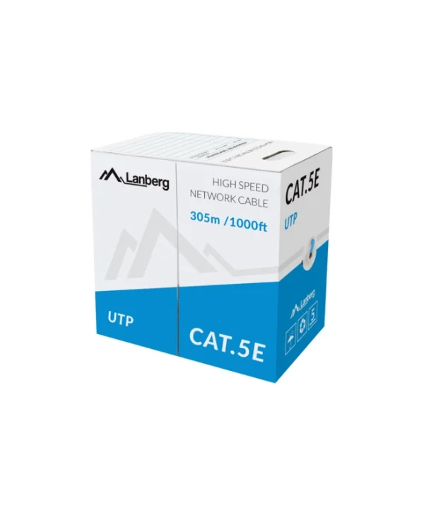 Lanberg U/UTP Cat.5e Καλώδιο Δικτύου Ethernet χωρίς ακροδέκτες 305m Μπλε 1τμχ