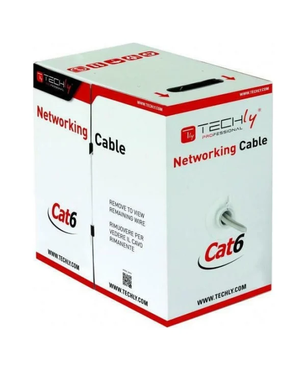 Techly U/UTP Cat.6 Καλώδιο Δικτύου Ethernet χωρίς ακροδέκτες 305m Γκρι 1τμχ