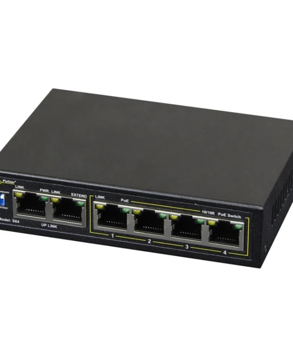 Pulsar Switch Συστημάτων CCTV PoE Ethernet Switch S64, 6x ports 10/100Mb/s S64 S64