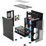 Savio Raptor X1 ARGB Gaming Midi Tower Κουτί Υπολογιστή με Πλαϊνό Παράθυρο Μαύρο - Image 3
