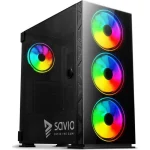 Savio Prime X1 ARGB Gaming Full Tower Κουτί Υπολογιστή με Πλαϊνό Παράθυρο Μαύρο
