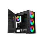 Savio Prime X1 ARGB Gaming Full Tower Κουτί Υπολογιστή με Πλαϊνό Παράθυρο Μαύρο - Image 2