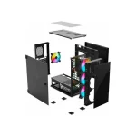 Savio Prime X1 ARGB Gaming Full Tower Κουτί Υπολογιστή με Πλαϊνό Παράθυρο Μαύρο - Image 3
