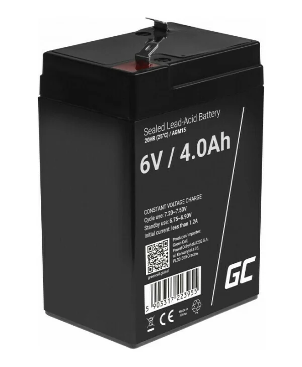 Green Cell Μπαταρία UPS με Χωρητικότητα 4Ah και Τάση 6V AGM15 AGM15